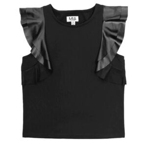 MIA New York Flutter Sleeve Top - Black
